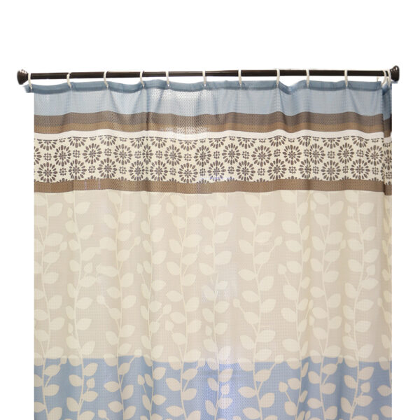 Amara Printed Shower Curtain With 12 Metal Hooks