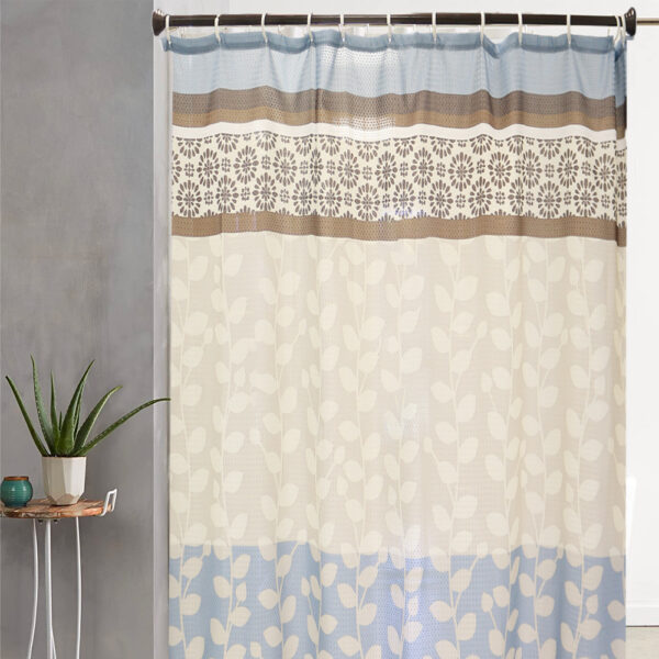 Amara Printed Shower Curtain With 12 Metal Hooks - Image 2