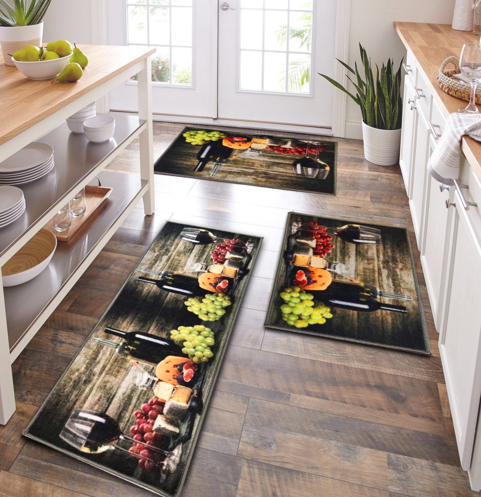 Home Trend 3PC Kitchen Mat Set Wine on Rustic Wood Solomon Yufe and Company Limited