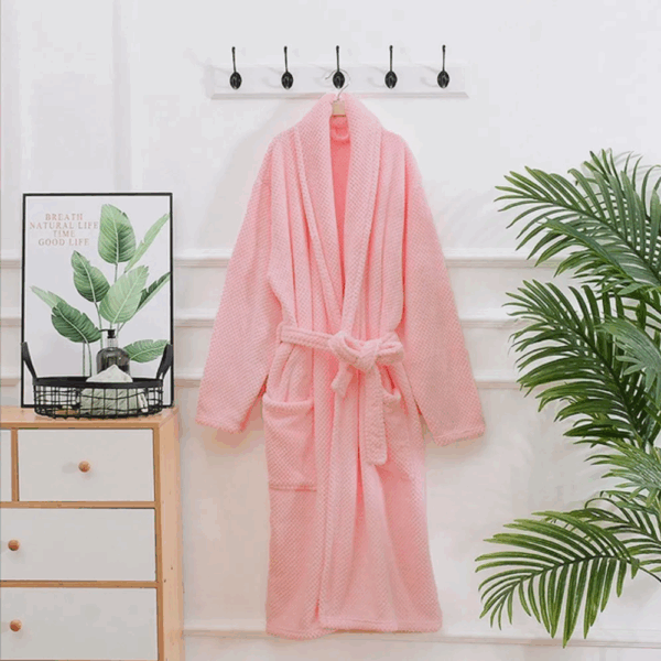 Shangri La Coral Fleece Bathrobe (Unisex) - Image 4