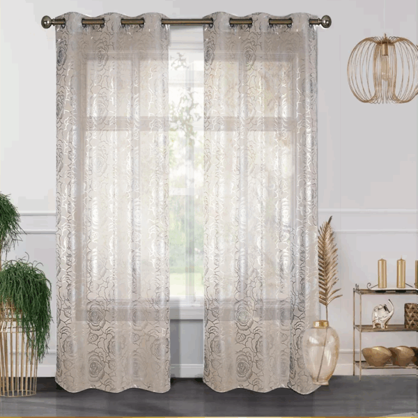 Home Trend-Adore Your Life Metallic Dolly Sheer Panel